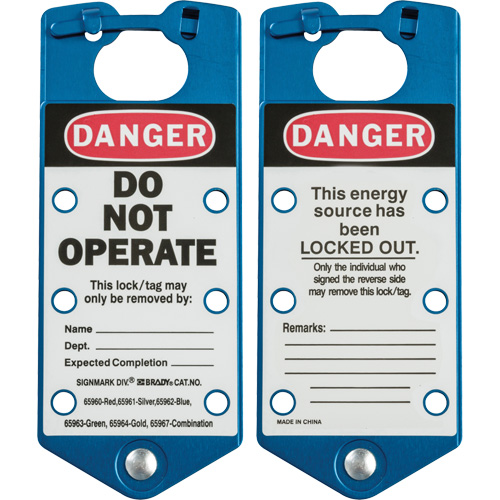 Labeled Lockout Hasps, Blue Fastek