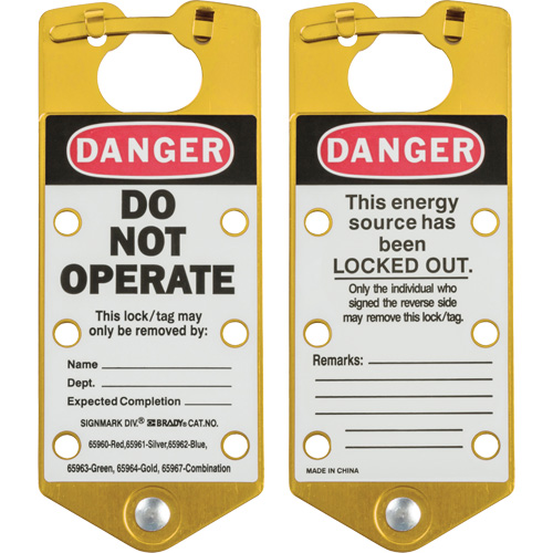 Labeled Lockout Hasps, Yellow Fastek