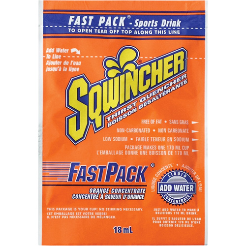 Sqwincher&reg; Boisson de r&eacute;hydratation Fast Pack, Emballage-portion, Orange Fastek