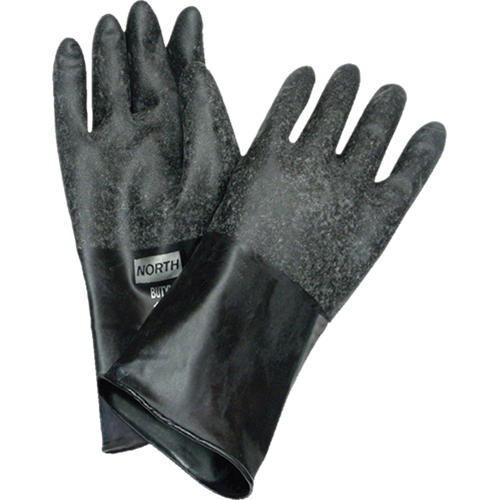 Chemical Resistant Gloves, Size Medium/8, 14" L, Butyl Rubber, 32-mil Fastek