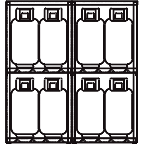 Armoires en aluminium pour bouteilles GPL, nbre de bouteilles: 16, 60" , 32" , 65" , Argent Fastek