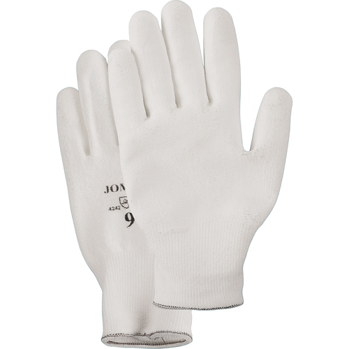 White Knit Palm Coated Gloves, Size Small/7, Polyurethane Coated, HPPE Shell, EN 388 Level 2 Fastek