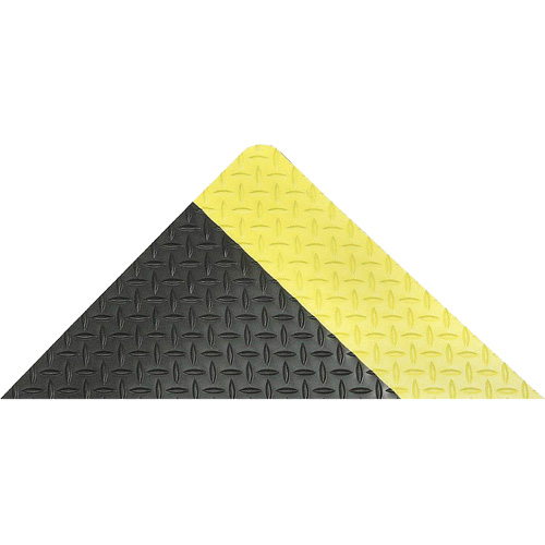 Tapis antifatigue ergonomique Saddle Trax, Losange, 2' x 3' x 1", Noir/Jaune, Vinyle Fastek