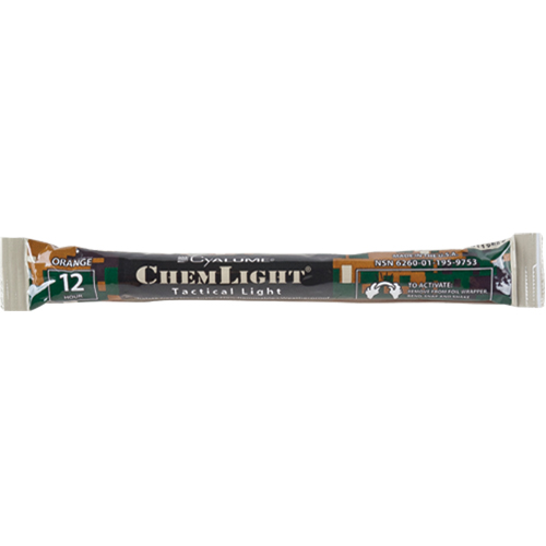 6" Cyalume&reg; Lightsticks, Orange, 12 hrs. Duration Fastek