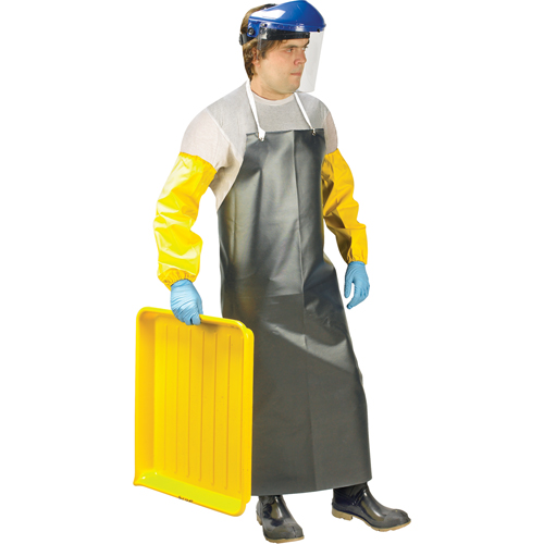 Heavy-Duty Apron, Nitrile/Polyester, 48" L x 35" W, Black Fastek