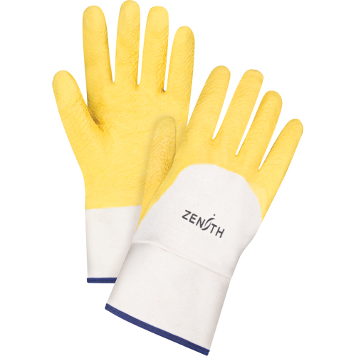Gants enduits au fini rugueux, 10/T-Grand, R&ecirc;vetement Latex de caoutchouc, Enveloppe en Coton Fastek