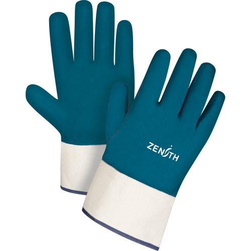 Gants &agrave; poignet de s&eacute;curit&eacute; de poids lourd, 11/2T-Grand, R&ecirc;vetement Nitrile, Enveloppe en Coton Fastek