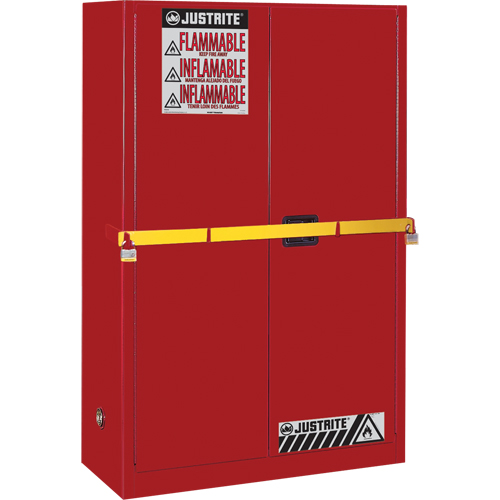 High Security Flammables Safety Cabinet with Steel Bar, 45 gal., 2 Shelves Fastek