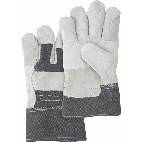 Standard-Duty Patch Palm Fitters Gloves, Large, Split Cowhide Palm, Cotton Inner Lining Fastek