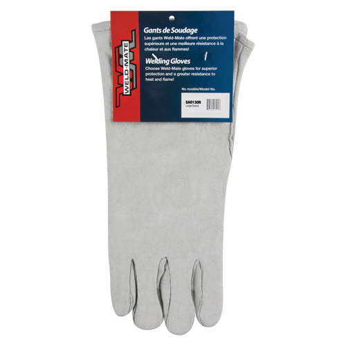 Standard-Duty Welder's Gloves, Split Cowhide, Size Large Fastek