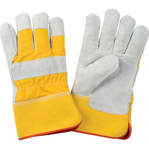 Gants d'ajusteur doubl&eacute;s pour l'hiver de premi&egrave;re qualit&eacute;, Grand, Paume en Cuir de vache refendu, Doublure en Molleton de mousse Fastek