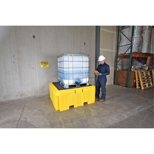 IBC Spill Pallet Plus&reg; Without Drain, 365 US gal. Spill Capacity, 62" x 62" x 28" Fastek