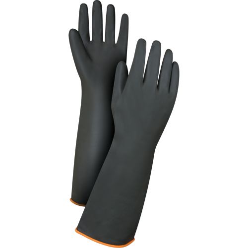 Gants de poids lourd pour la manipulation de produits chimiques, Taille Grand/9, 18" lo, Latex de caoutchouc, 30 mils Fastek