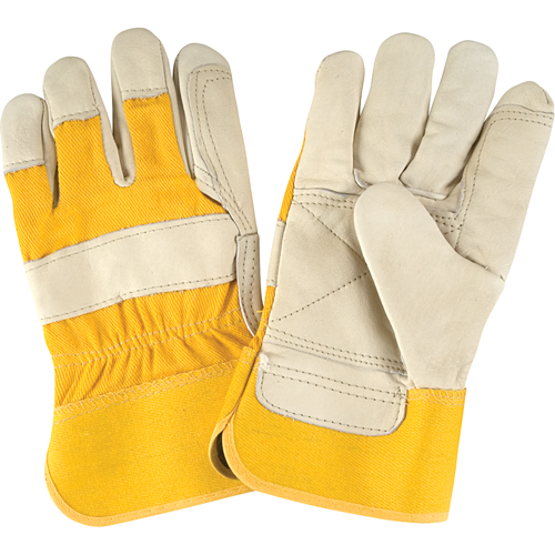 Premium Quality Fitters Gloves, Large, Grain Cowhide Palm, Cotton Inner Lining Fastek