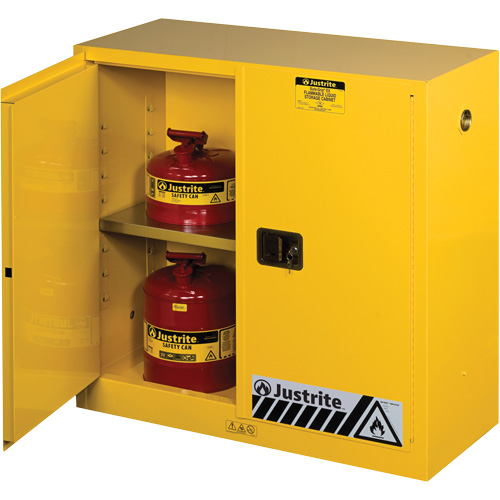 Sure-Grip&reg; Ex Flammable Storage Cabinets, 30 gal., 2 Door, 43" W x 44" H x 18" D Fastek