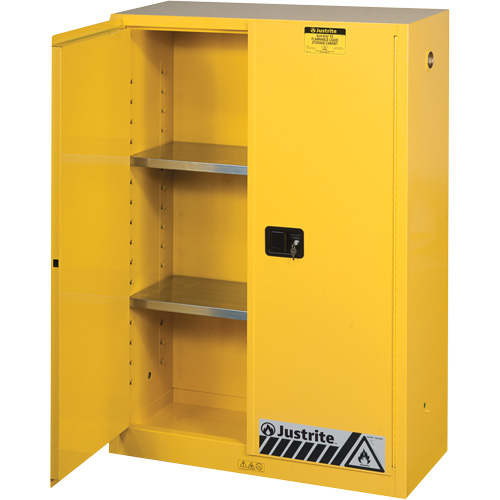 Sure-Grip&reg; Ex Flammable Storage Cabinets, 45 gal., 2 Door, 43" W x 65" H x 18" D Fastek