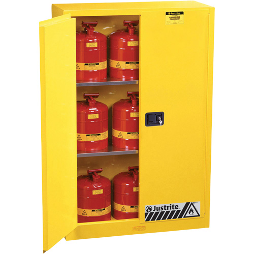 Sure-Grip&reg; Ex Flammable Storage Cabinets, 45 gal., 2 Door, 43" W x 65" H x 18" D Fastek