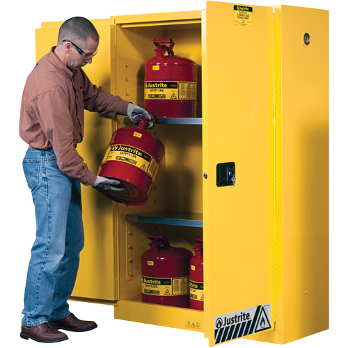 Sure-Grip&reg; Ex Flammable Storage Cabinets, 45 gal., 2 Door, 43" W x 65" H x 18" D Fastek