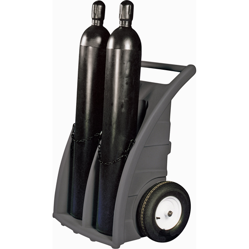 Dual-Cylinder Dollies, Rubber Wheels, 23" W x 12"L Base, 500 lbs. Fastek
