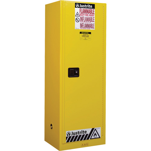 Sure-Grip&reg; EX Slimline Flammable Safety Cabinet, 22 gal., 1 Door, 23.25" W x 65" H x 18" D Fastek