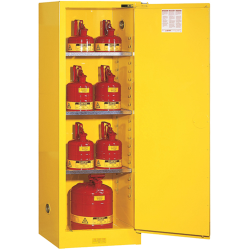Sure-Grip&reg; EX Slimline Flammable Safety Cabinet, 22 gal., 1 Door, 23.25" W x 65" H x 18" D Fastek