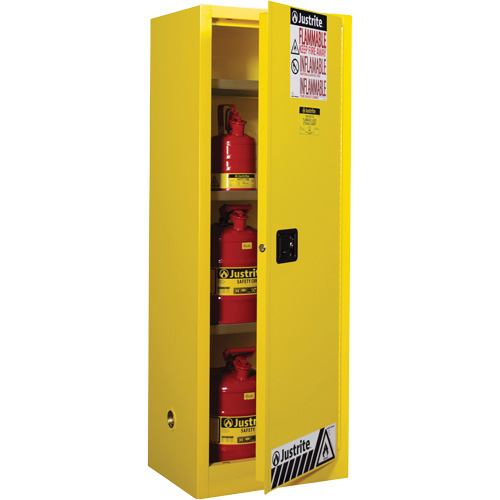 Sure-Grip&reg; EX Slimline Flammable Safety Cabinet, 22 gal., 1 Door, 23.25" W x 65" H x 18" D Fastek