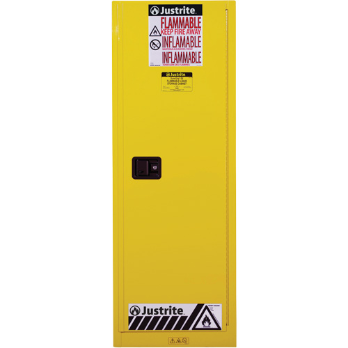 Sure-Grip&reg; EX Slimline Flammable Safety Cabinet, 22 gal., 1 Door, 23.25" W x 65" H x 18" D Fastek