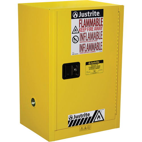 Sure-Grip&reg; EX Compac Flammable Safety Cabinet, 12 gal., 1 Door, 23.25" W x 35" H x 18" D Fastek