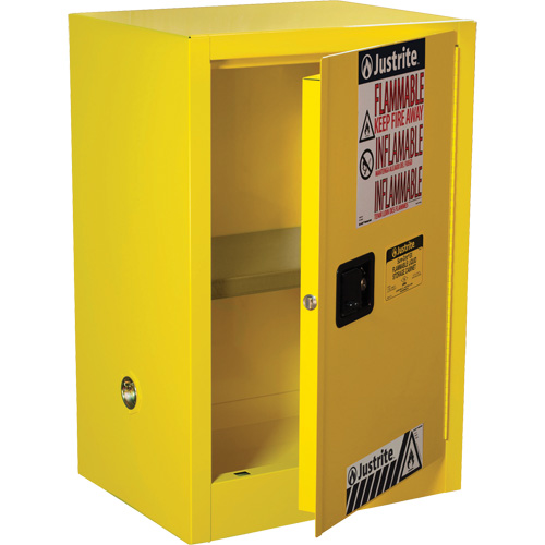 Sure-Grip&reg; EX Compac Flammable Safety Cabinet, 12 gal., 1 Door, 23.25" W x 35" H x 18" D Fastek