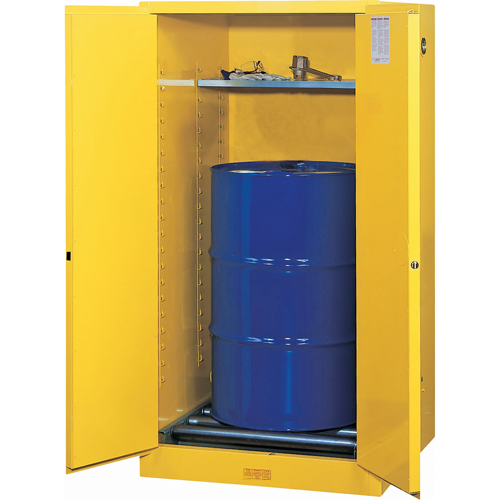 Sure-Grip&reg; EX Vertical Drum Storage Cabinets, 55 US gal. Cap., Yellow Fastek