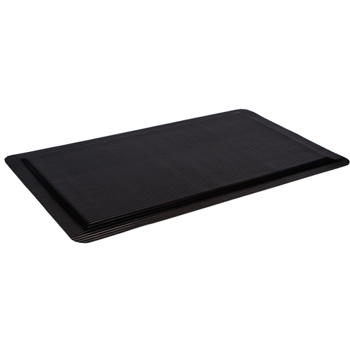 Tapis Ergo-Ease, Rainur&eacute;, 2' x 10' x 7/8", Noir, Caoutchouc/&eacute;ponge Fastek