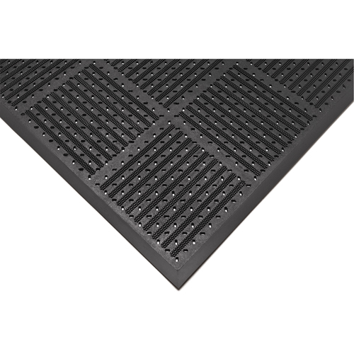 Outfront Reversible No. 227 Mat, Rubber, Scraper Type, Slotted Pattern, 3' x 6', Black Fastek