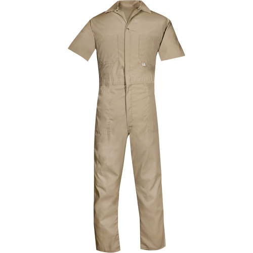 Short Sleeved Coveralls, Men's, Tan, Size 2X-Large (Tall) Fastek