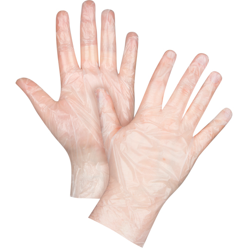 Gants jetables &eacute;conomiques, Petit, Poly&eacute;thyl&egrave;ne, 1 mil, Sans poudre, Transparent Fastek