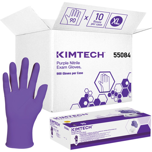 Gants d'examen Kimtech, T-Grand, Nitrile, 6 mils, Sans poudre, Mauve, Classe 2 Fastek