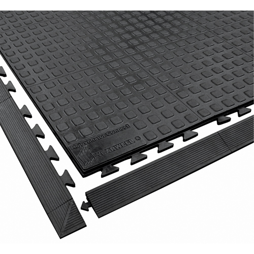 Rejuvenator Connect No. 502 Matting, Polyurethane, 3' W x 3' L, 5/8" Thick, Black Fastek