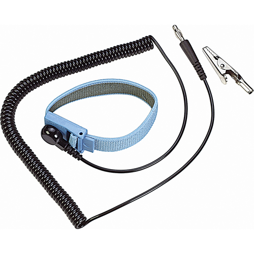 ESD 6' Coil Cord with Wrist Strap Fastek