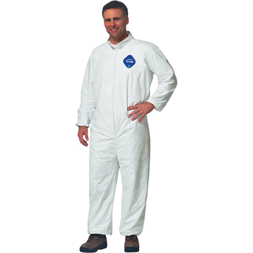 Coveralls, Medium, White, Tyvek&reg; 400 Fastek