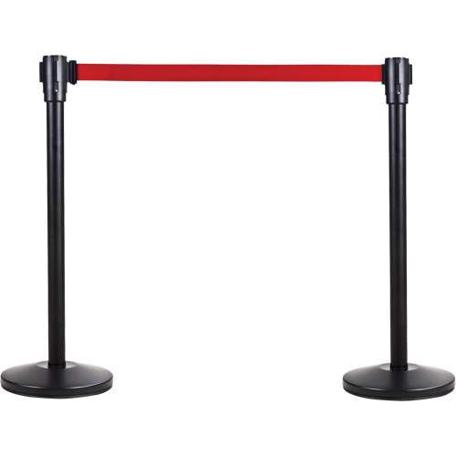 Free-Standing Crowd Control Barrier Receiver Post, 35" High, Black Fastek