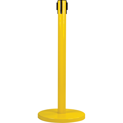 Free-Standing Crowd Control Barrier Receiver Post, 35" High, Yellow Fastek