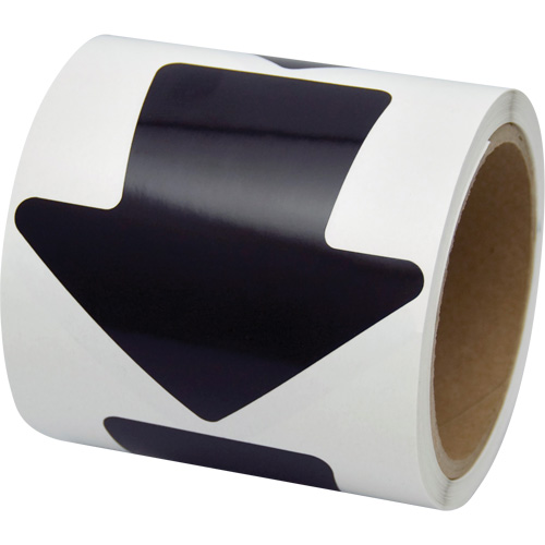 Coloured Floor Marking Decals, Arrow, 4" L x 4" W, Black, Vinyl Fastek