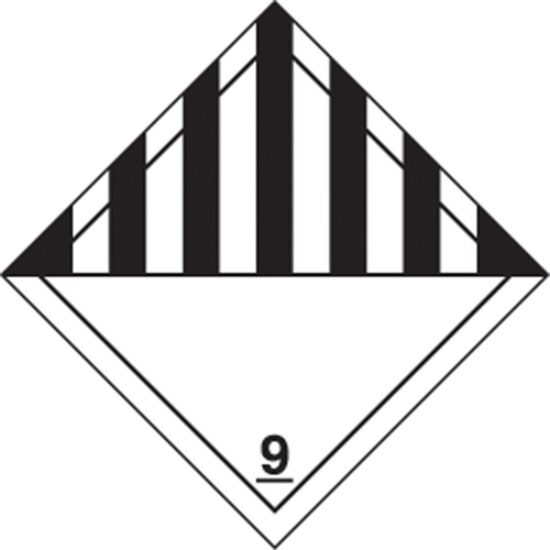 &eacute;tiquettes d'exp&eacute;dition TMD, Classe 9, Mati&egrave;res dangereuses diverses, Vinyle Fastek