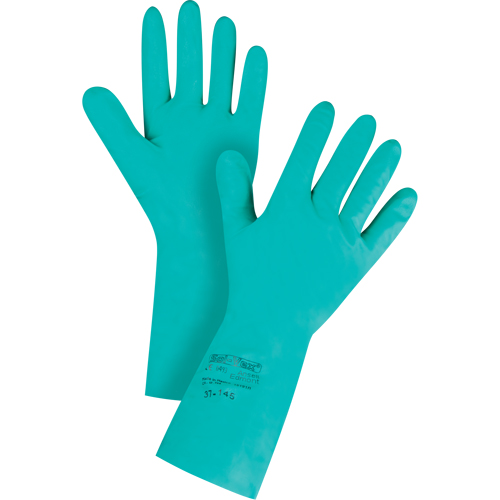 Solvex&reg; 37-145 Gloves, Size Large/9, 13" L, Nitrile, 11-mil Fastek