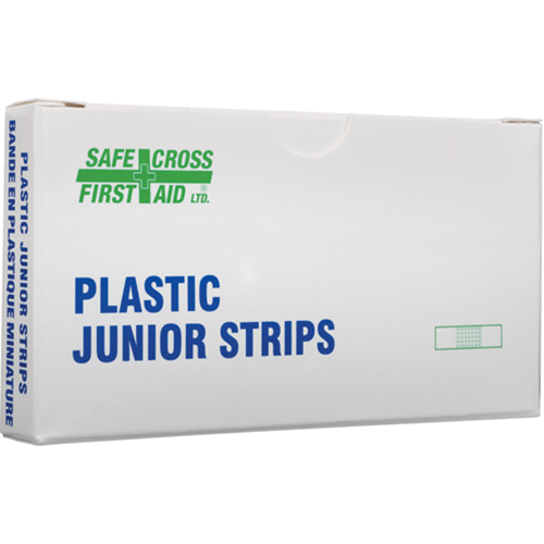 Junior Strips Bandages, Rectangular/Square, 18", Plastic, Sterile Fastek