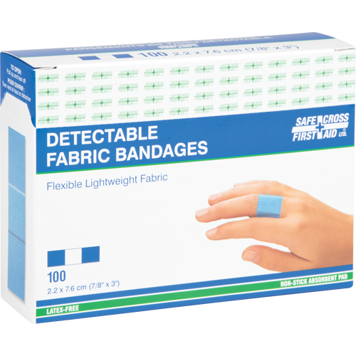 Bandages, Rectangular/Square, 3", Fabric Metal Detectable, Sterile Fastek