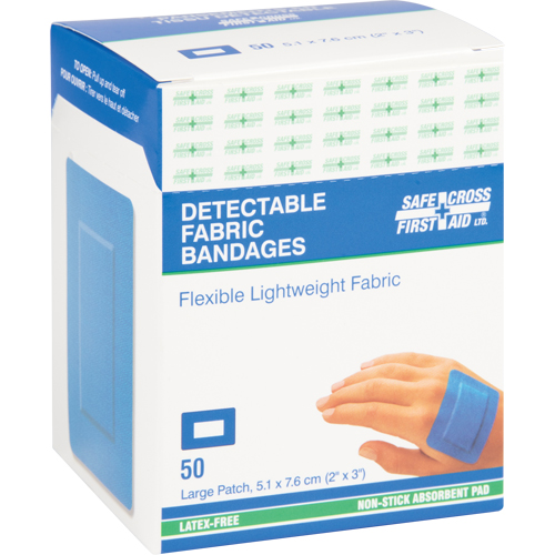 Bandages, Rectangular/Square, 3", Fabric Metal Detectable, Sterile Fastek