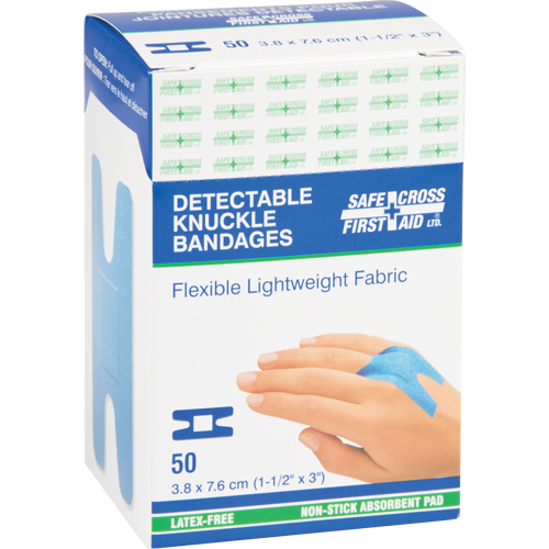 Bandages, Knuckle, 3", Fabric Metal Detectable, Sterile Fastek