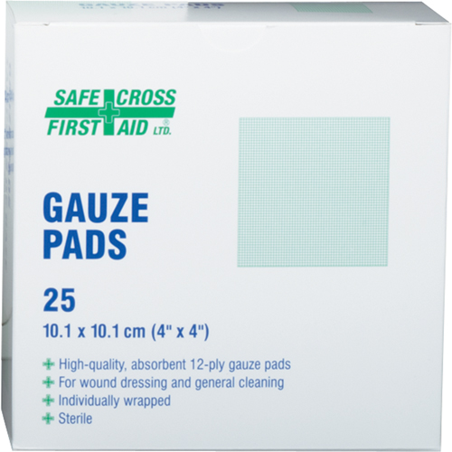Gaze, Tampon, 4" lo x 4" la, St&eacute;rile, Dispositif m&eacute;dical Classe 1 Fastek
