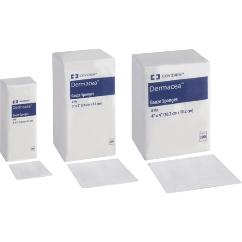 &eacute;ponges de gaze, Tampon, 3" lo x 3" la, Dispositif m&eacute;dical Classe 1 Fastek