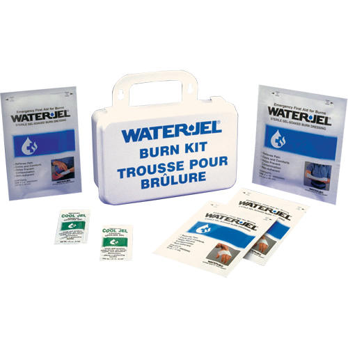 Trousses d'urgence pour brûlures Water Jel, Boîte en plastique de 10 unit&eacute;s, Classe 2 Fastek
